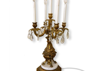 Solid Brass Candleabra Lamps (Pair)