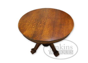 Solid Oak Table with Lions Paw Feet