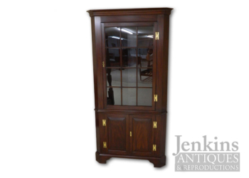 Henkel Harris Mahogany Lighted Corner Cabinet